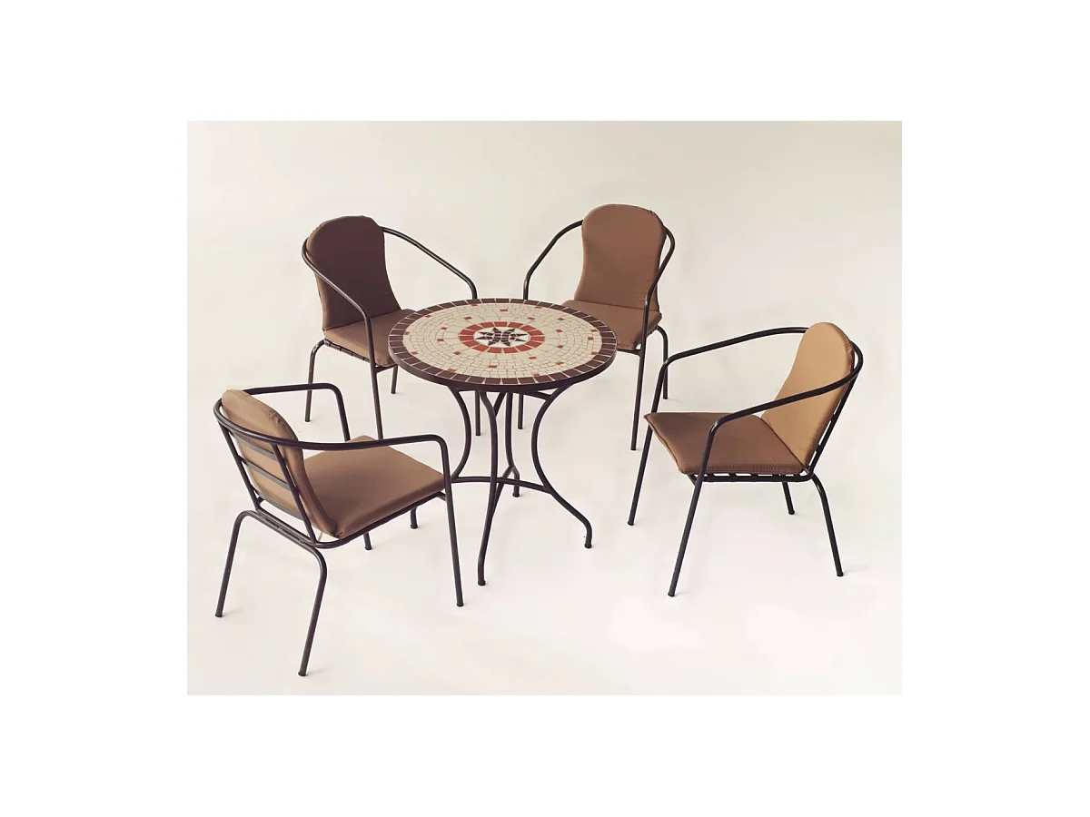 Mesa terraza jardin mosaico Sicilia-75, 75cm(ancho) 75cm(altura) 75cm(fondo)