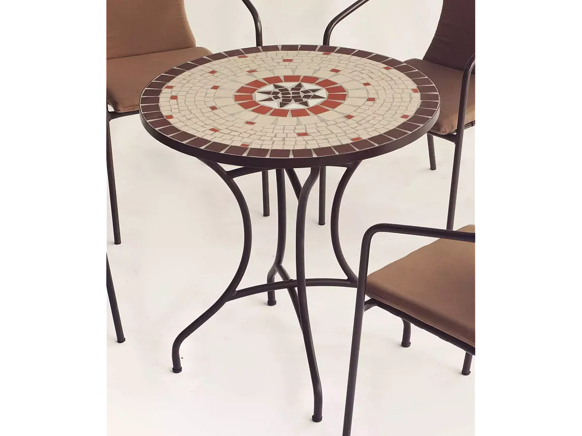 Mesa terraza jardin mosaico Sicilia-75, 75cm(ancho) 75cm(altura) 75cm(fondo)