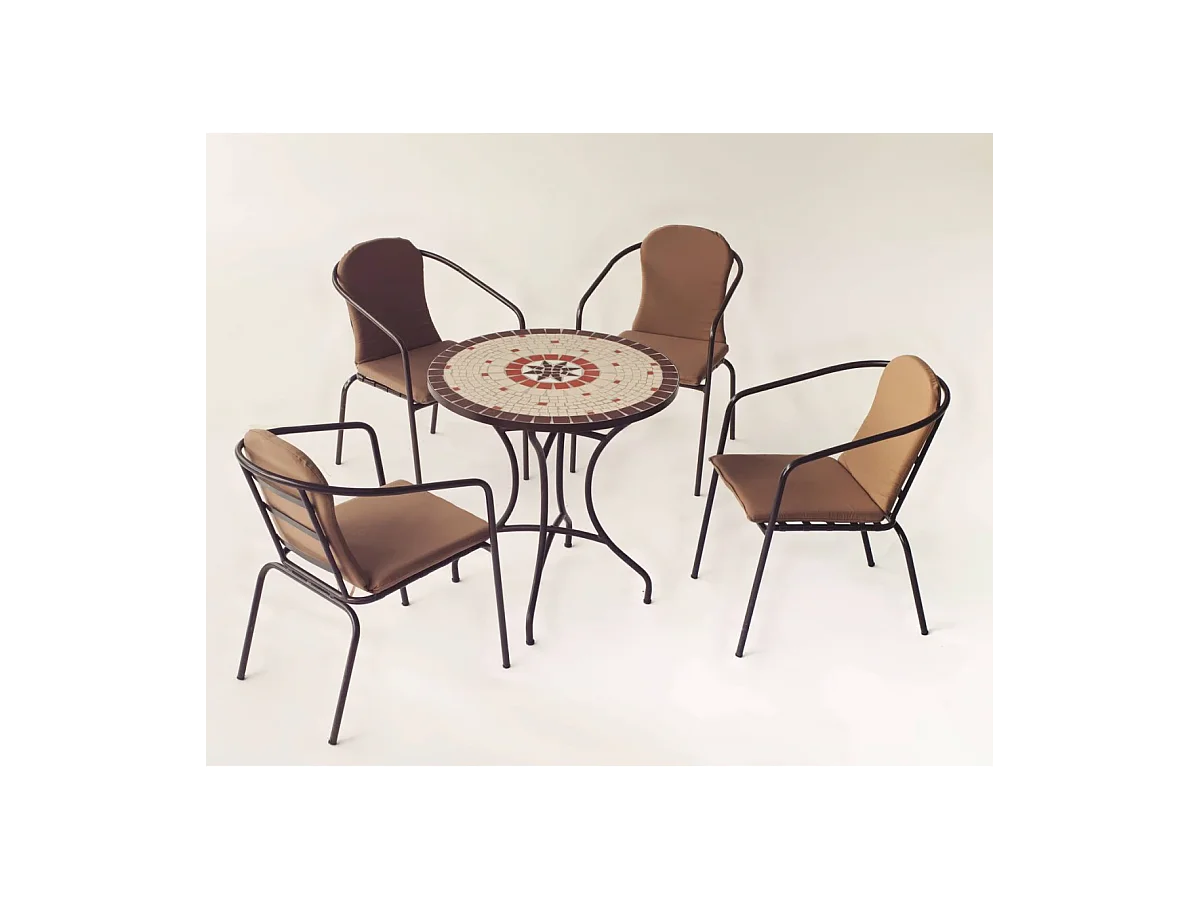 Mesa terraza jardin mosaico Sicilia-75, 75cm(ancho) 75cm(altura) 75cm(fondo)