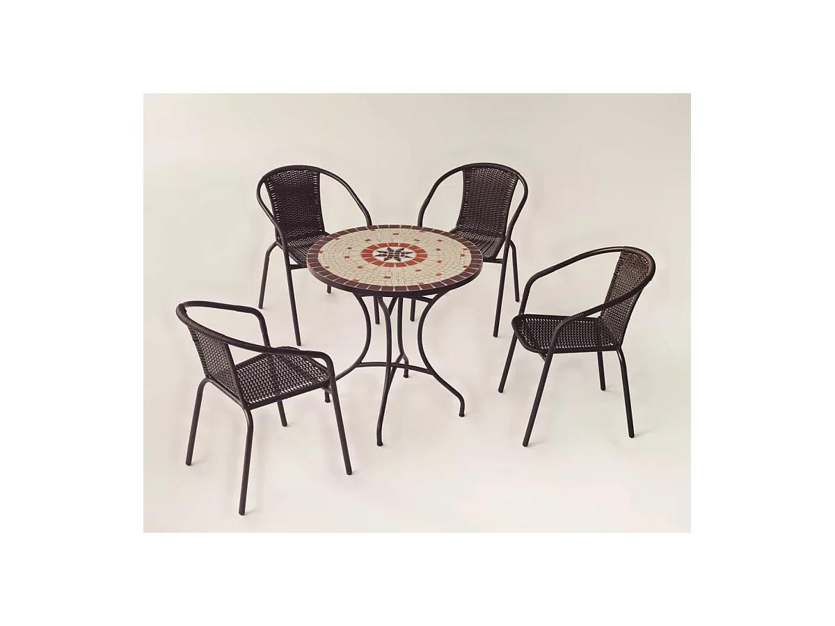 Mesa terraza jardin mosaico Sicilia-75, 75cm(ancho) 75cm(altura) 75cm(fondo)