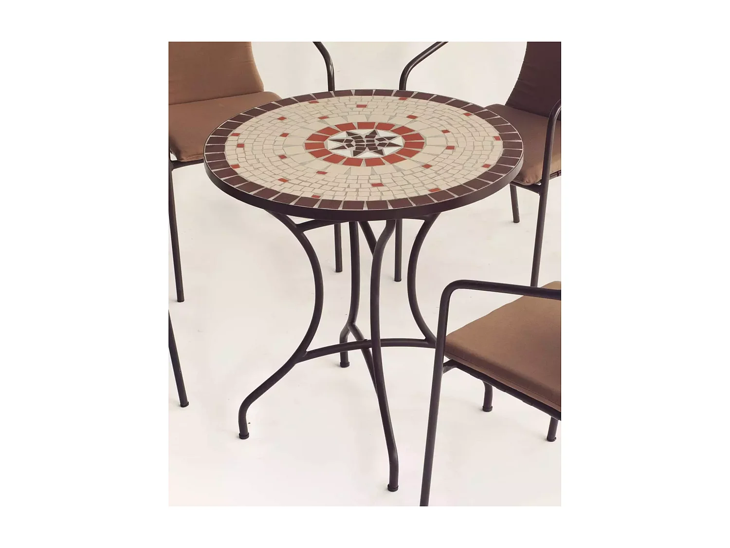Mesa terraza jardin mosaico Sicilia-75, 75cm(ancho) 75cm(altura) 75cm(fondo)