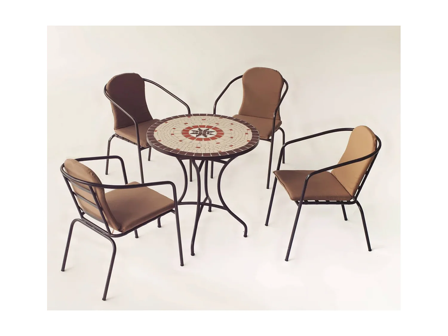 Mesa terraza jardin mosaico Sicilia-75, 75cm(ancho) 75cm(altura) 75cm(fondo)