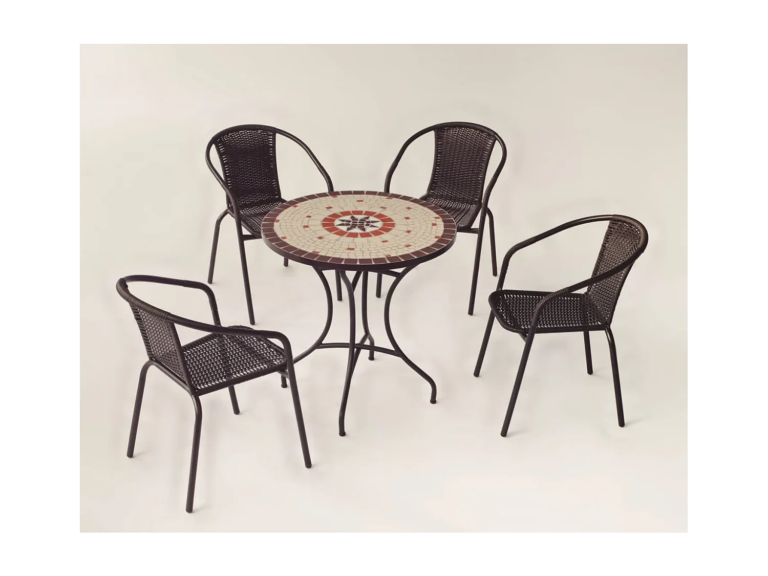 Mesa terraza jardin mosaico Sicilia-75, 75cm(ancho) 75cm(altura) 75cm(fondo)