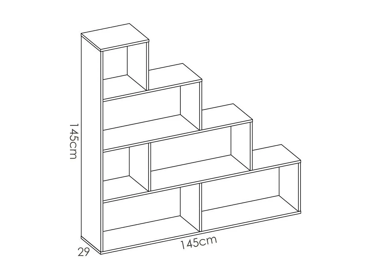 Estantería Iznatoraf en roble natural 145 cm(alto)145 cm(ancho)29 cm(fondo).