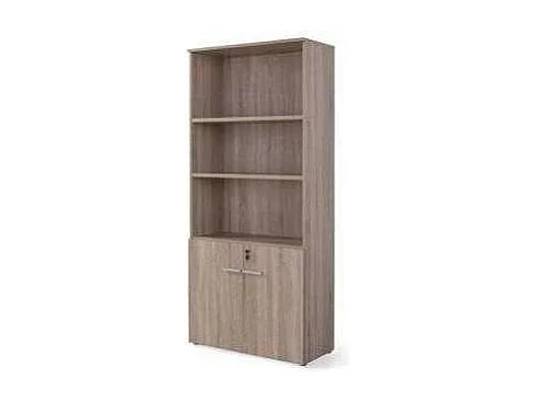 Armario alto con puertas bajas acabado olmo claro, 208.8 cm(alto)93 cm(ancho)42.5 cm(fondo