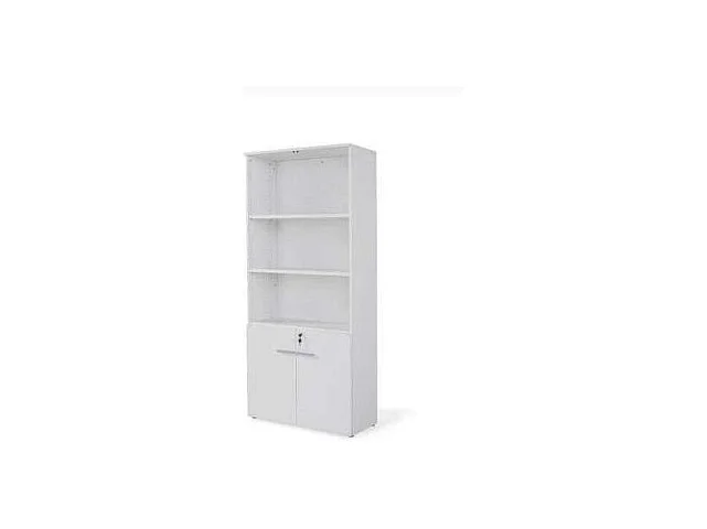 Armario alto con puertas bajas acabado blanco, 208.8 cm(alto)93 cm(ancho)42.5 cm(fondo) .