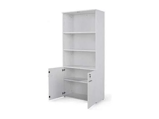 Armario alto con puertas bajas acabado blanco, 208.8 cm(alto)93 cm(ancho)42.5 cm(fondo) .