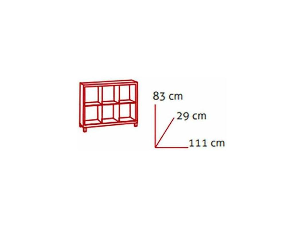 Estantería kubox 3x2 acabado maple, 83 cm(alto)111 cm(ancho)29 cm(fondo)
