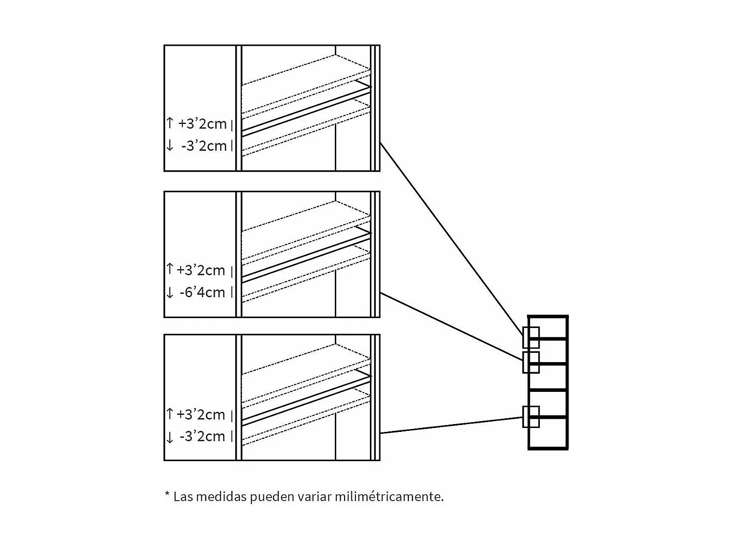Estantería-3 cuatro estantes acabado roble gold, 196.5 cm(alto)51.5 cm(ancho)33 cm(fondo)