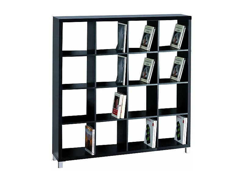 Estanteria grande kubox 4x4 acabado negro, 153 cm(alto)146 cm(ancho)29 cm(fondo)