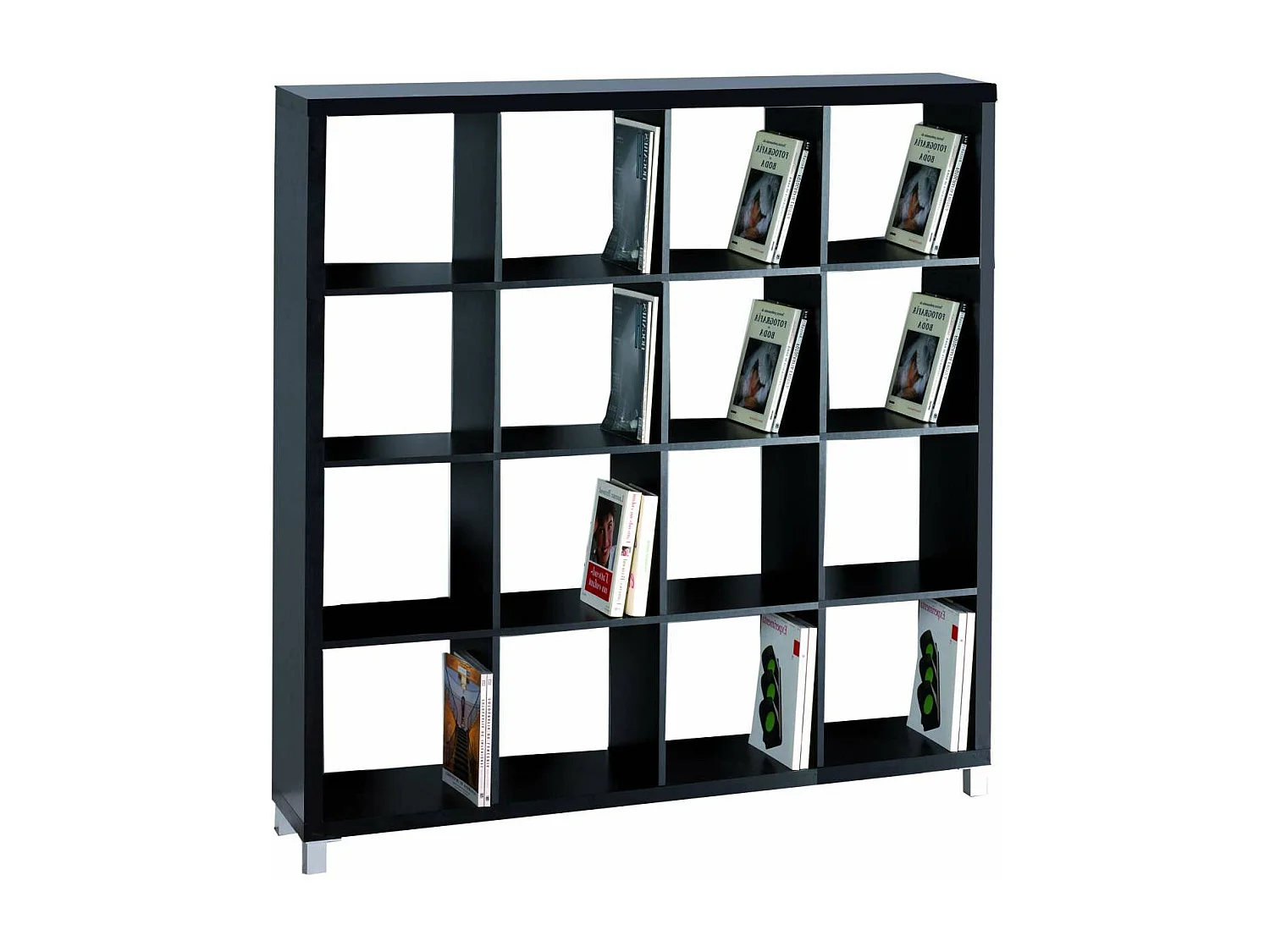 Estanteria grande kubox 4x4 acabado negro, 153 cm(alto)146 cm(ancho)29 cm(fondo)