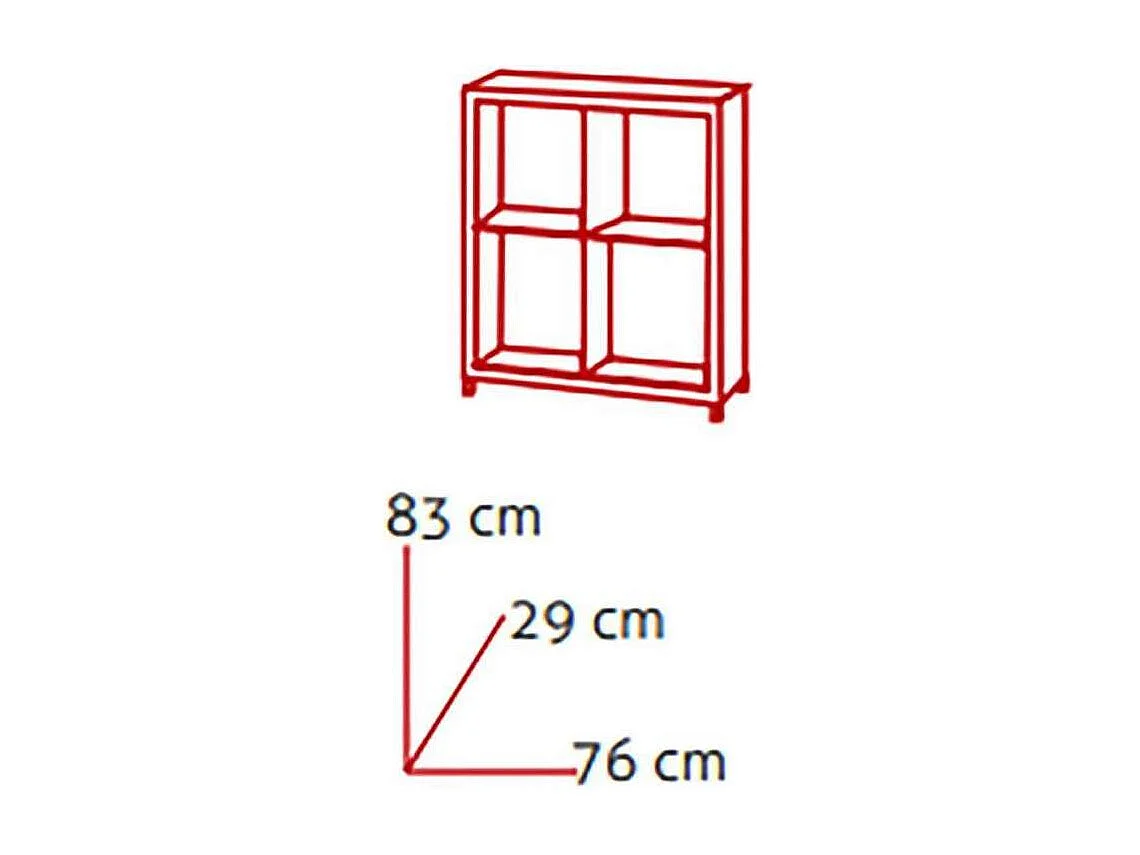 Estantería pequeña kubox 2x2 acabado negro, 83 cm(alto)76 cm(ancho)29 cm(fondo)