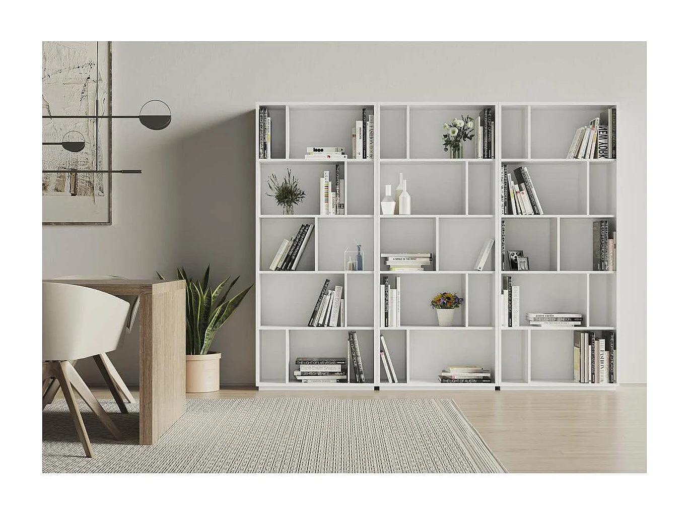 Estanteria 5 alturas modelo 545 acabado blanco. 191 cm(alto), 80 cm(ancho), 32 cm(fondo).