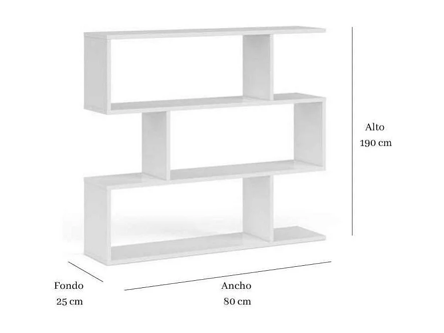 Estantería baja Ibros en blanco  96 cm(alto)110 cm(ancho)25 cm(fondo). .