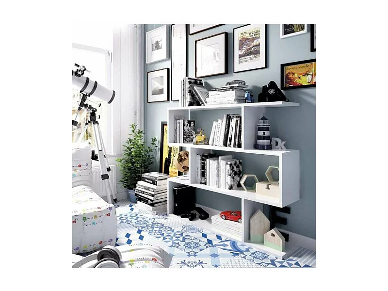 Estantería baja Ibros en blanco  96 cm(alto)110 cm(ancho)25 cm(fondo). .