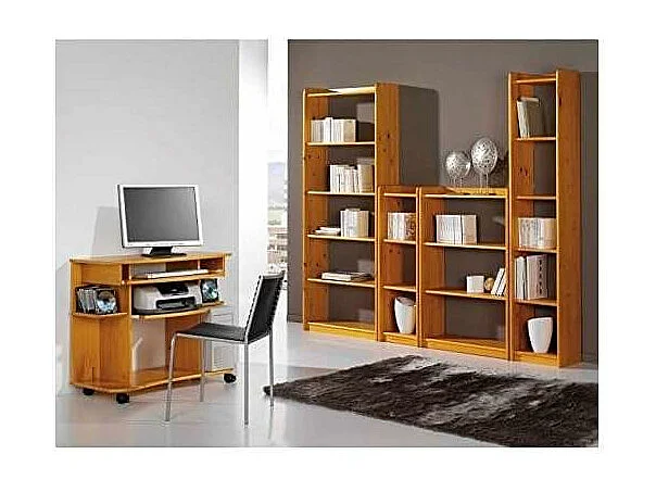 Estantería 4 baldas Altea en acabado madera maciza de pino color miel 120 cm(alto)80 cm(a