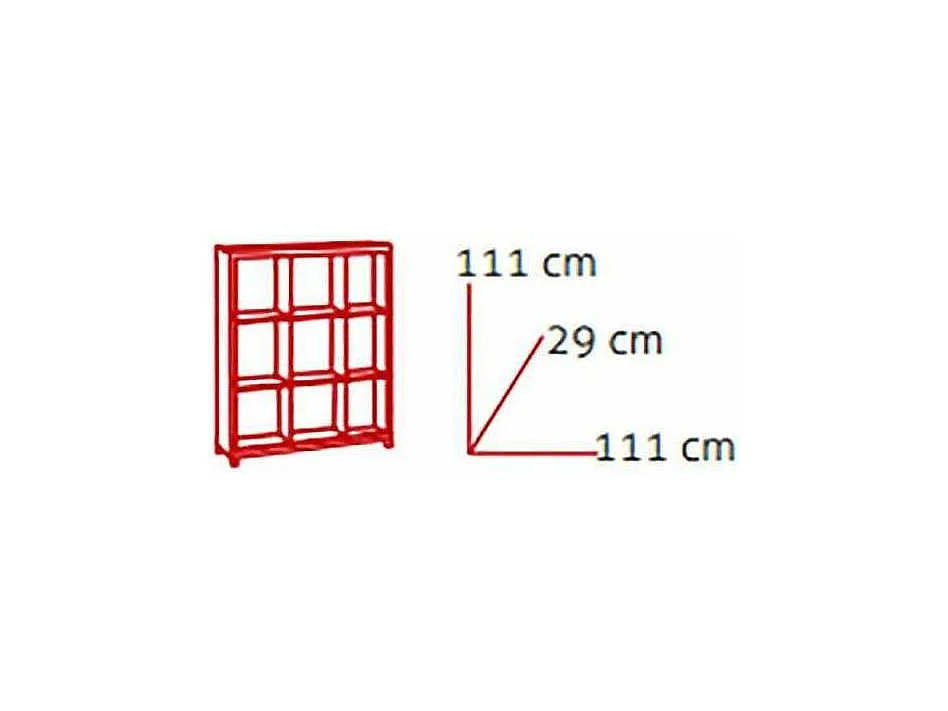 Estantería mediana kubox 3x3 acabado maple, 111 cm(alto)111 cm(ancho)29 cm(fondo)