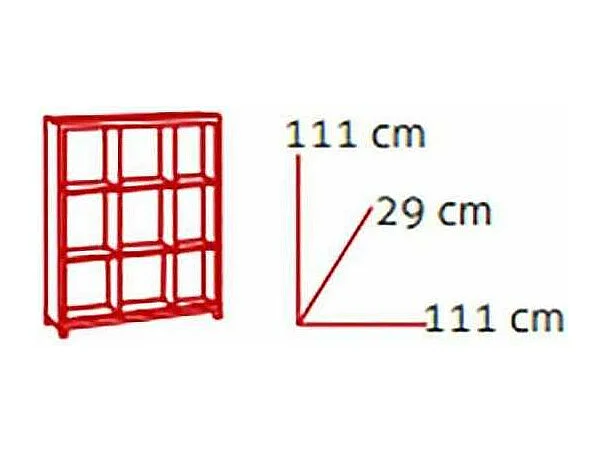 Estantería mediana kubox 3x3 acabado maple, 111 cm(alto)111 cm(ancho)29 cm(fondo)