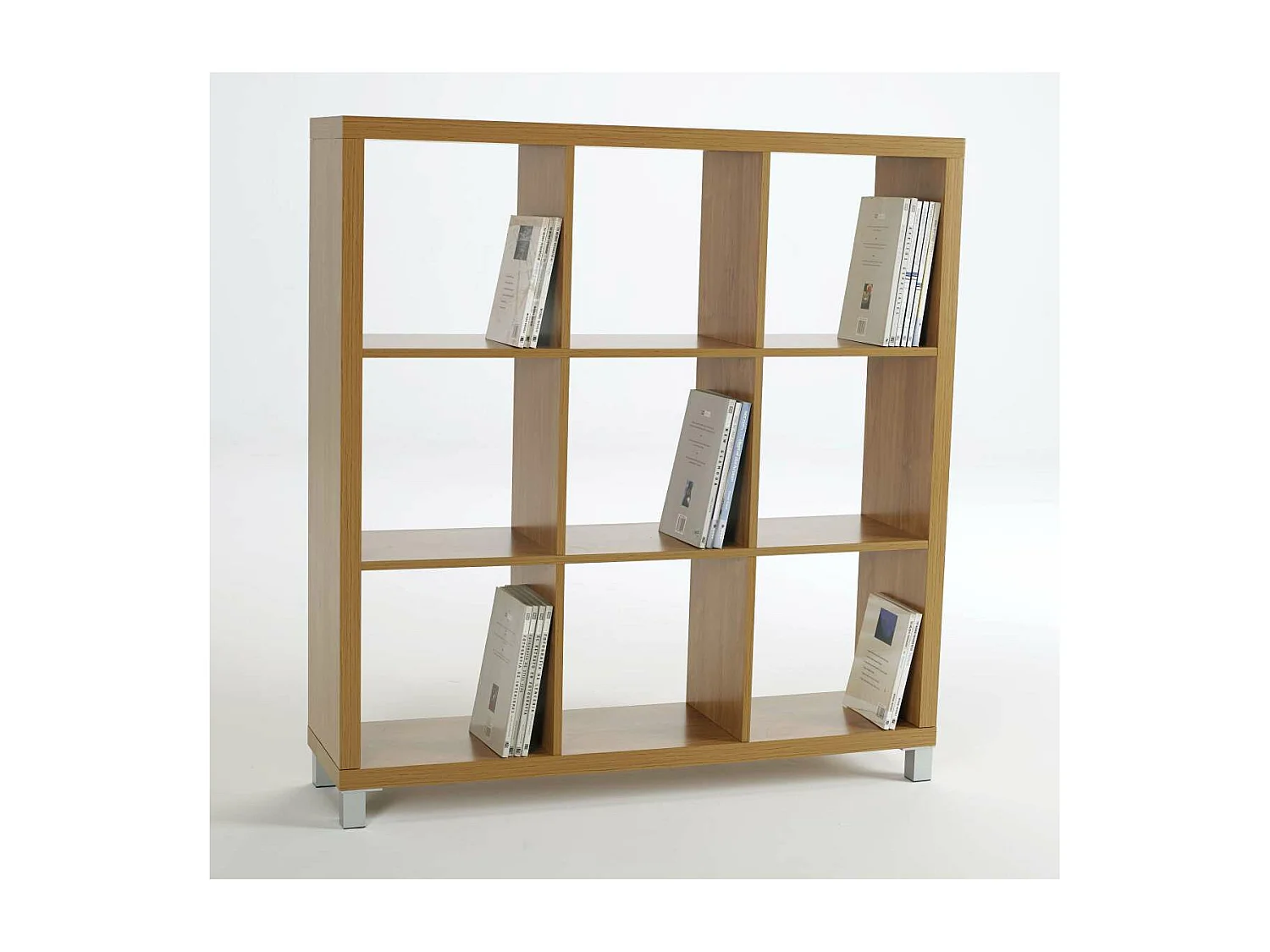 Estantería mediana kubox 3x3 acabado maple, 111 cm(alto)111 cm(ancho)29 cm(fondo)