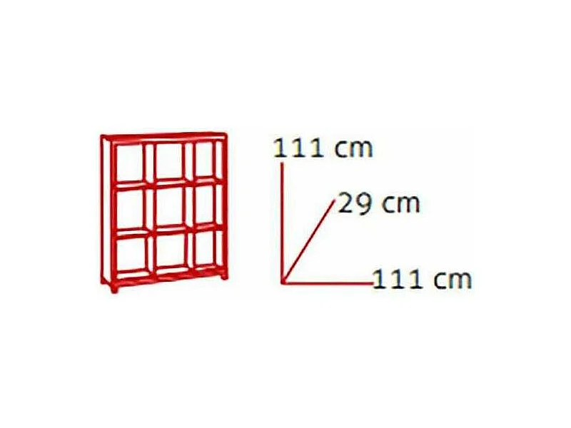 Estantería mediana kubox 3x3 acabado maple, 111 cm(alto)111 cm(ancho)29 cm(fondo)
