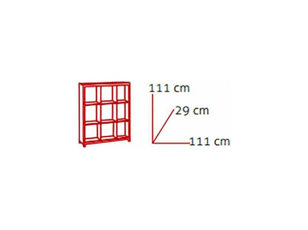 Estantería mediana kubox 3x3 acabado maple, 111 cm(alto)111 cm(ancho)29 cm(fondo)