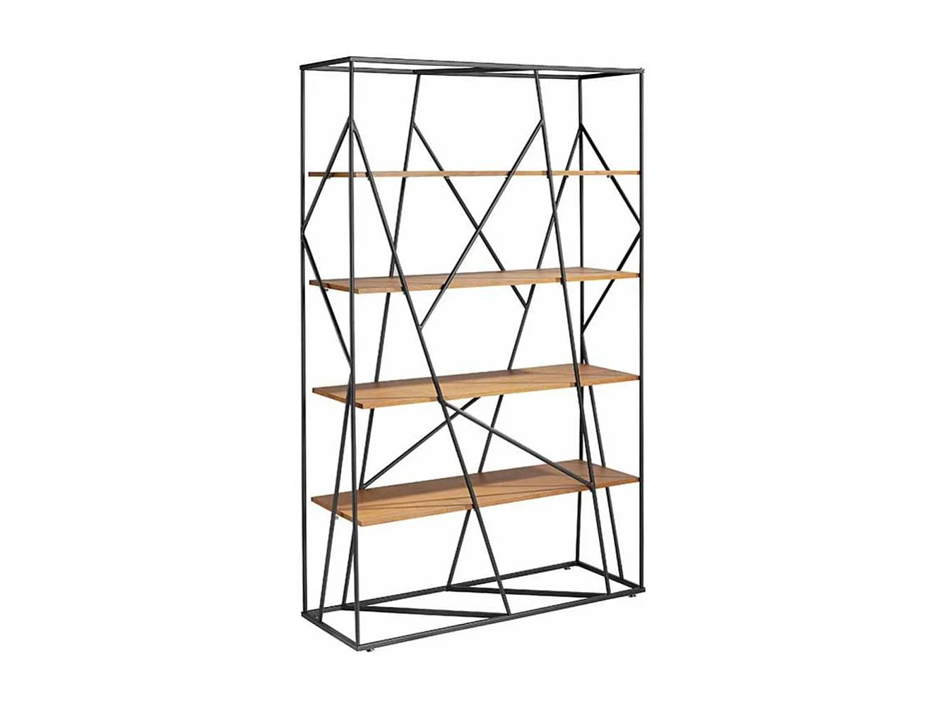 Estantería 4 baldas modelo Nereida acabado nogal, 110 x 40 x 180 cm (largo x ancho x alto