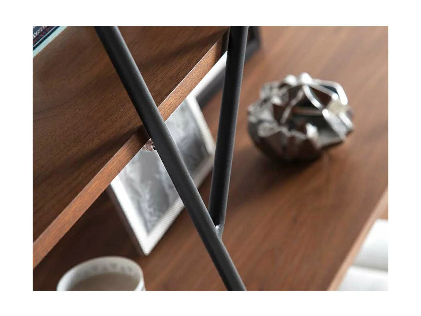 Estantería 4 baldas modelo Nereida acabado nogal, 110 x 40 x 180 cm (largo x ancho x alto