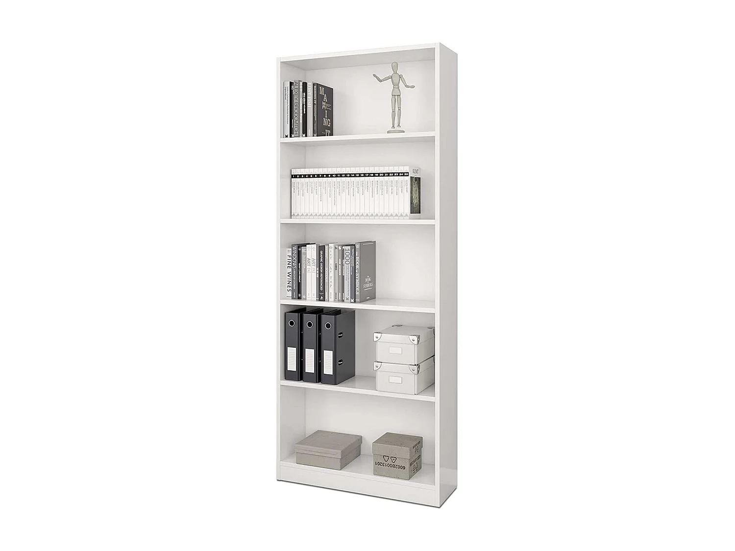 Estanteria cinco baldas Tokio acabado blanco artik 201 cm(alto)80 cm(ancho)28 cm(fondo) .