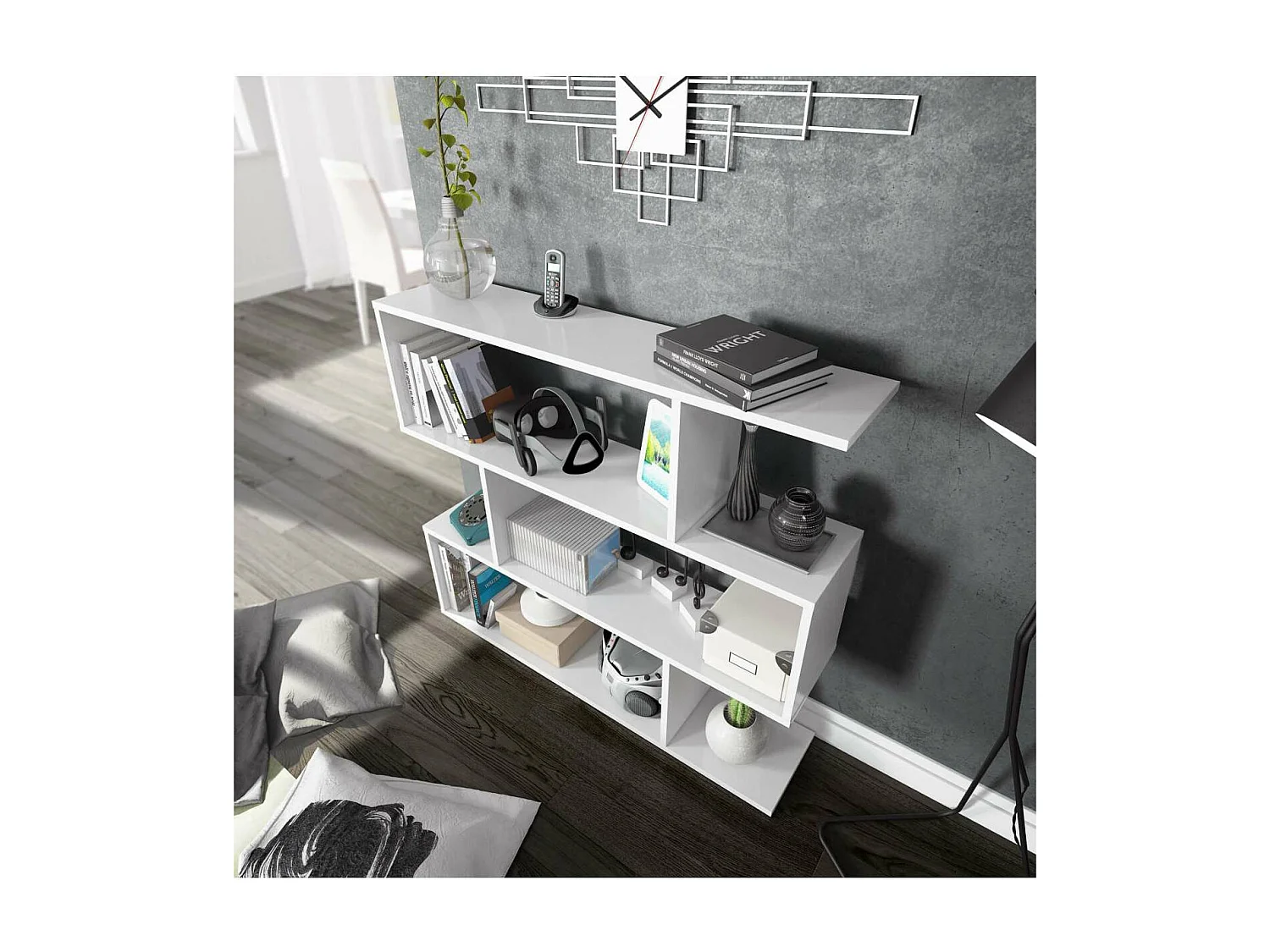 Estanteria Corea baja en blanco 97 cm(alto)110 cm(ancho)24 cm(fondo) .