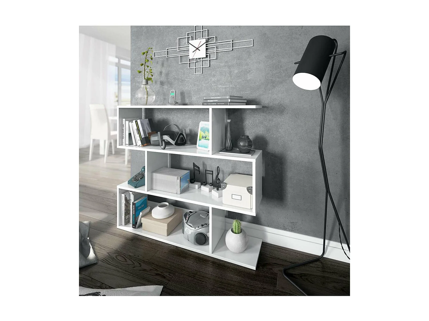 Estanteria Corea baja en blanco 97 cm(alto)110 cm(ancho)24 cm(fondo) .