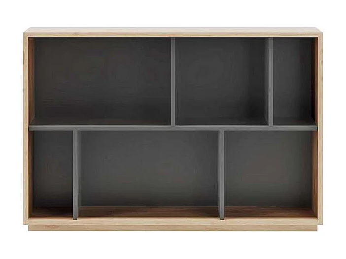 Estantería 2 alturas modelo 547 acabado roble claro/grafito. 80cm(alto), 119cm(ancho), 32