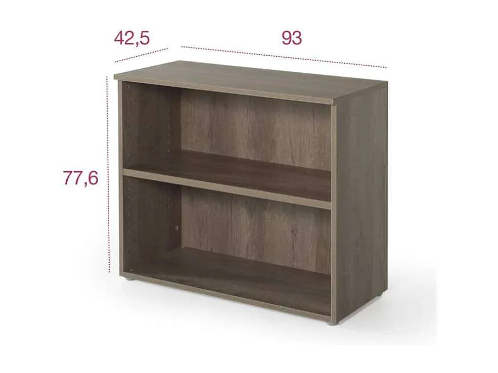 Estantería baja para oficina o estudio acabado olmo claro, 77.6 cm(alto)93 cm(ancho)42.5