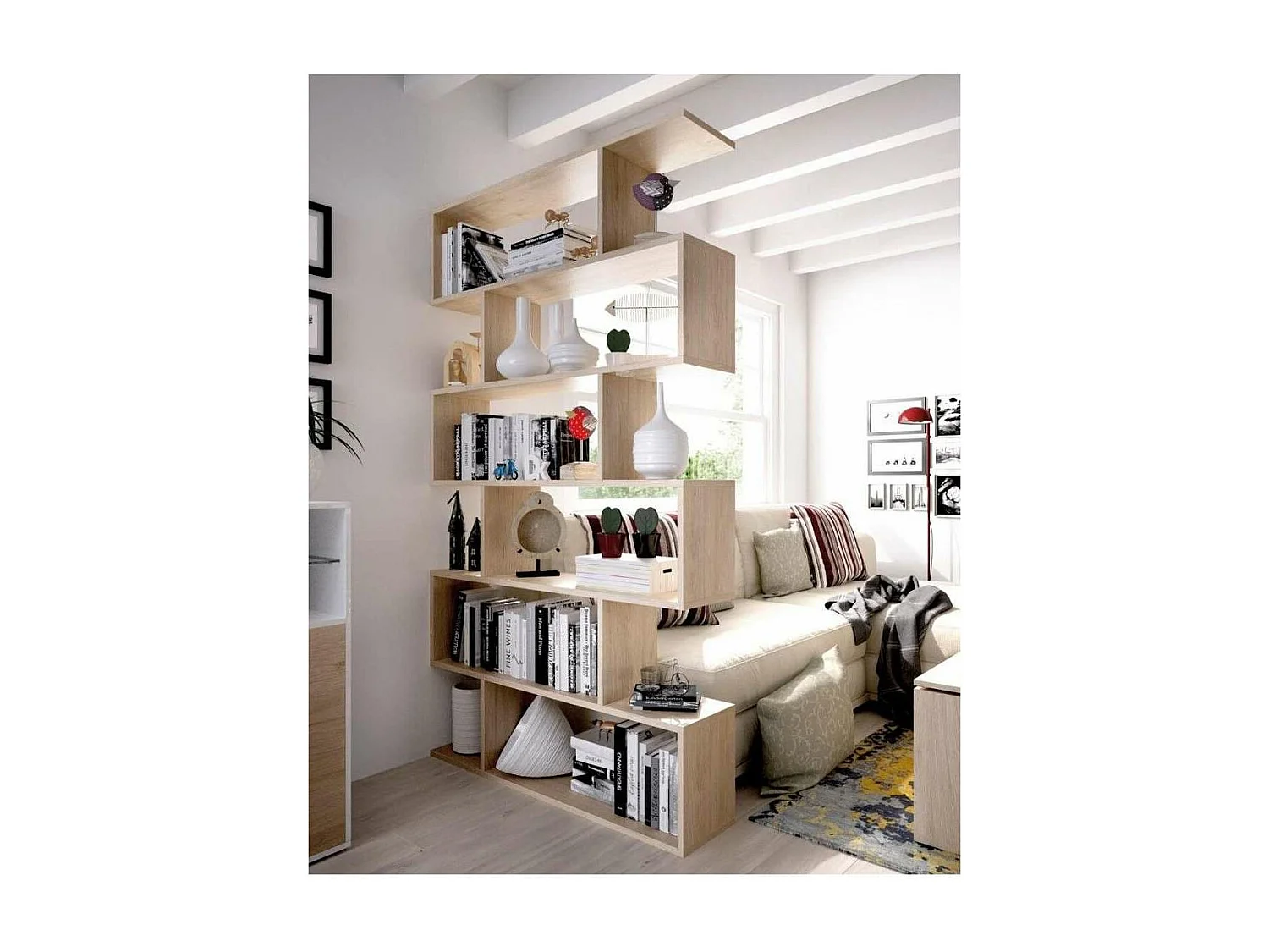 Estantería alta Ibros en natural 190 cm(alto)80 cm(ancho)25 cm(fondo).