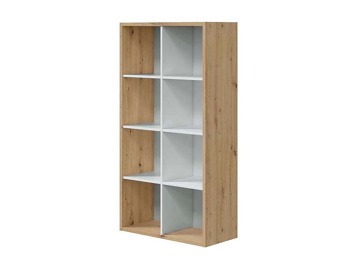 Estantería cubos acabado blanco artik/roble 137cm(alto) 71,5cm(ancho) 33cm(fondo).