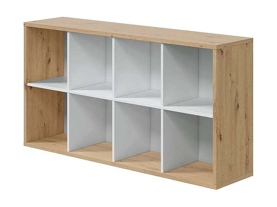 Estantería cubos acabado blanco artik/roble 137cm(alto) 71,5cm(ancho) 33cm(fondo).