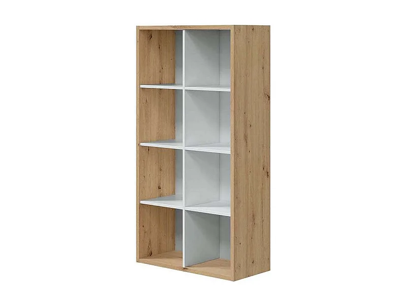 Estantería cubos acabado blanco artik/roble 137cm(alto) 71,5cm(ancho) 33cm(fondo).