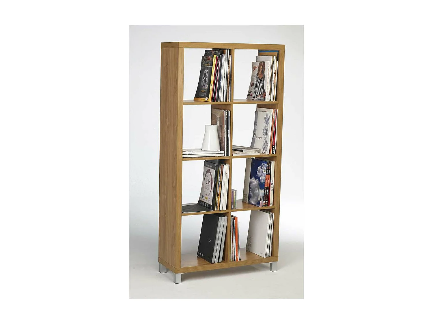 Estantería alta kubox 2x4 acabado maple, 146 cm(alto)76 cm(ancho)29 cm(fondo) .