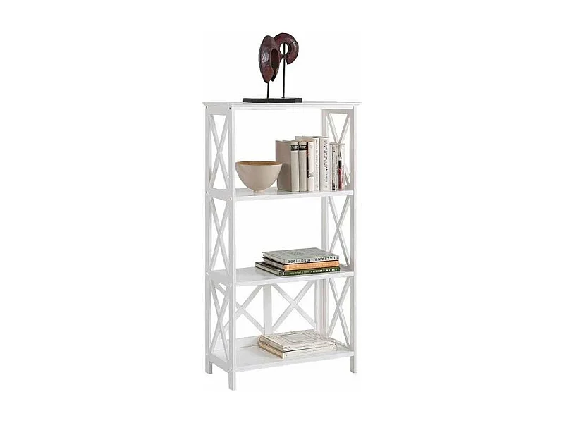 Estantería Victoria 4 baldas acabado blanco 111 cm(alto)60 cm(ancho)30 cm(fondo). Color B