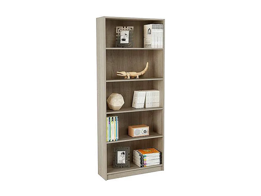 Estantería alta Neptuno con baldas en roble cortez. 180 cm(alto)75 cm(ancho)25 cm(fondo).