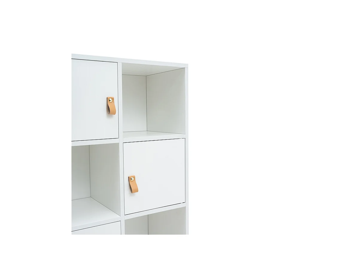 Estantería 4 puertas, 4 huecos acabado blanco, 119cm(alto) 60cm(ancho) 29cm(fondo). .