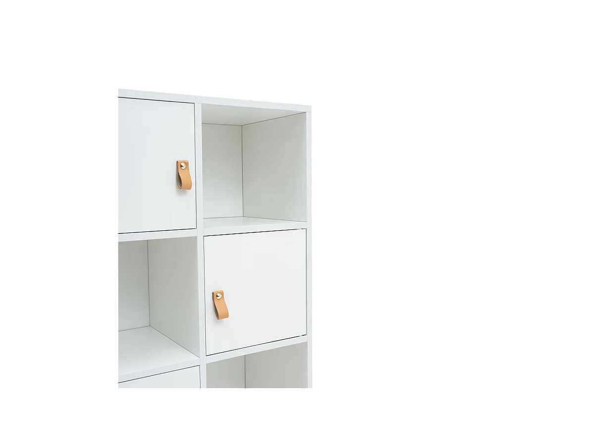 Estantería 4 puertas, 4 huecos acabado blanco, 119cm(alto) 60cm(ancho) 29cm(fondo). .