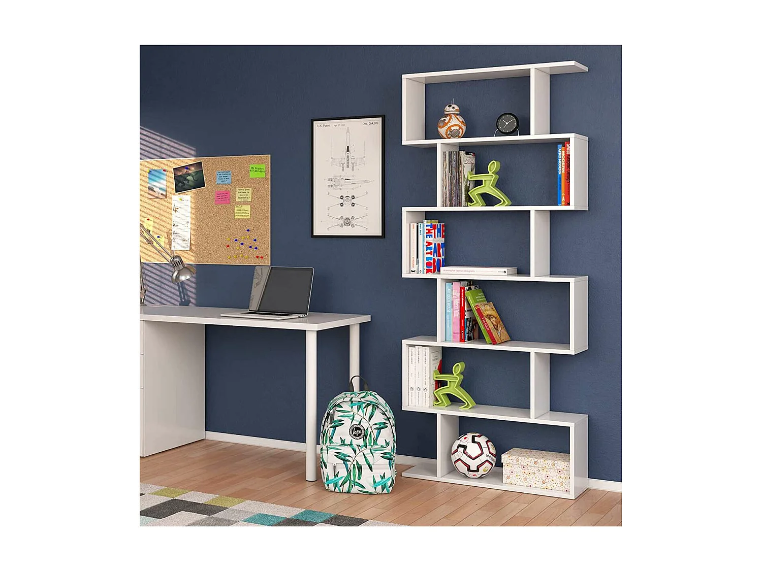 Estanteria alta Canton en blanco 192 cm(alto)80 cm(ancho)25 cm(fondo) .