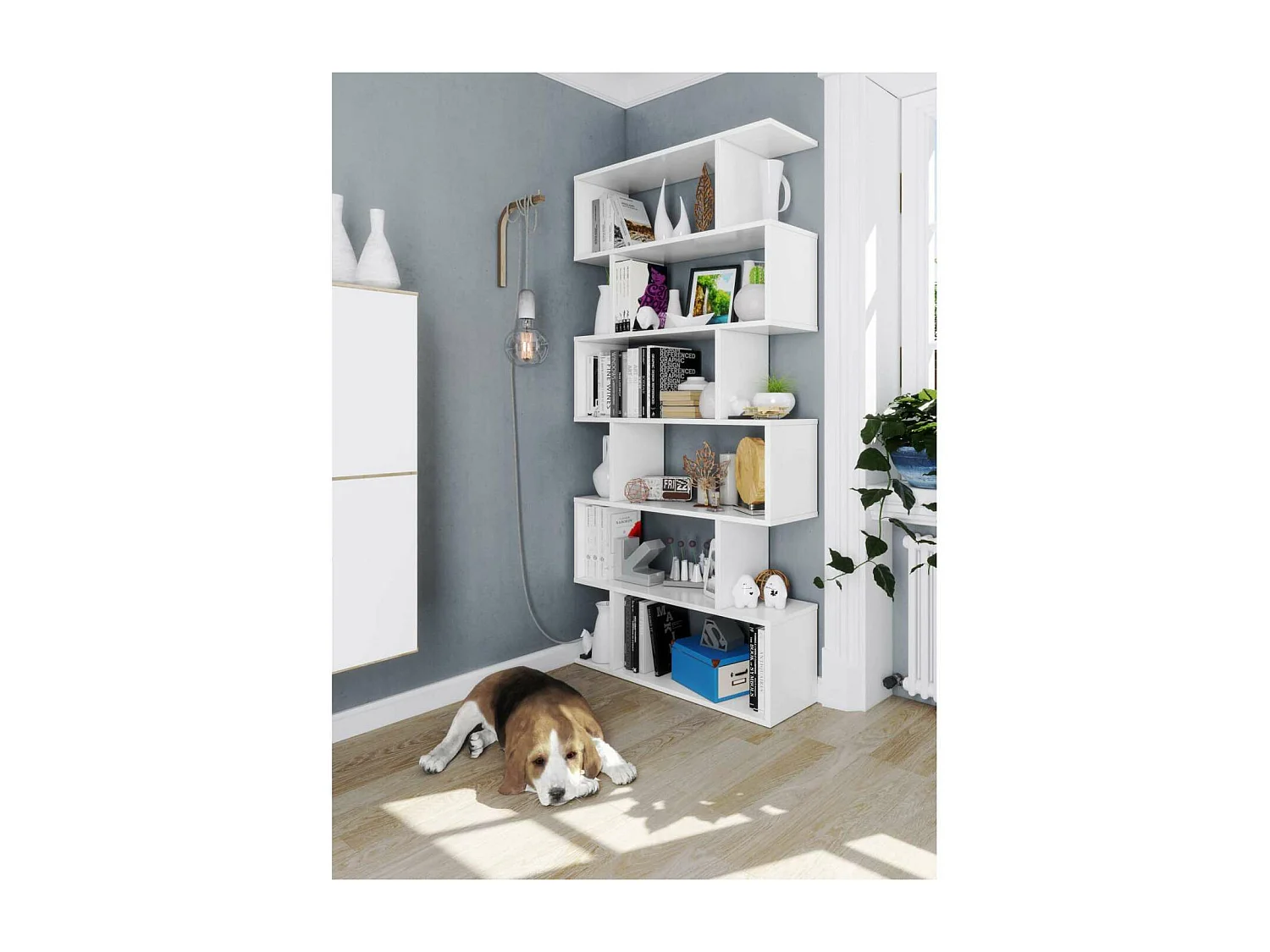 Estanteria alta Canton en blanco 192 cm(alto)80 cm(ancho)25 cm(fondo) .