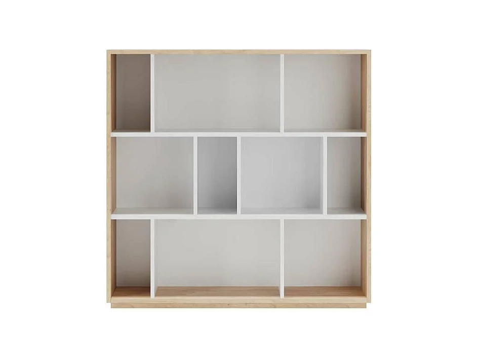 Estantería 3 alturas modelo 546 acabado roble claro/blanco. 117 cm(alto), 119 cm(ancho),
