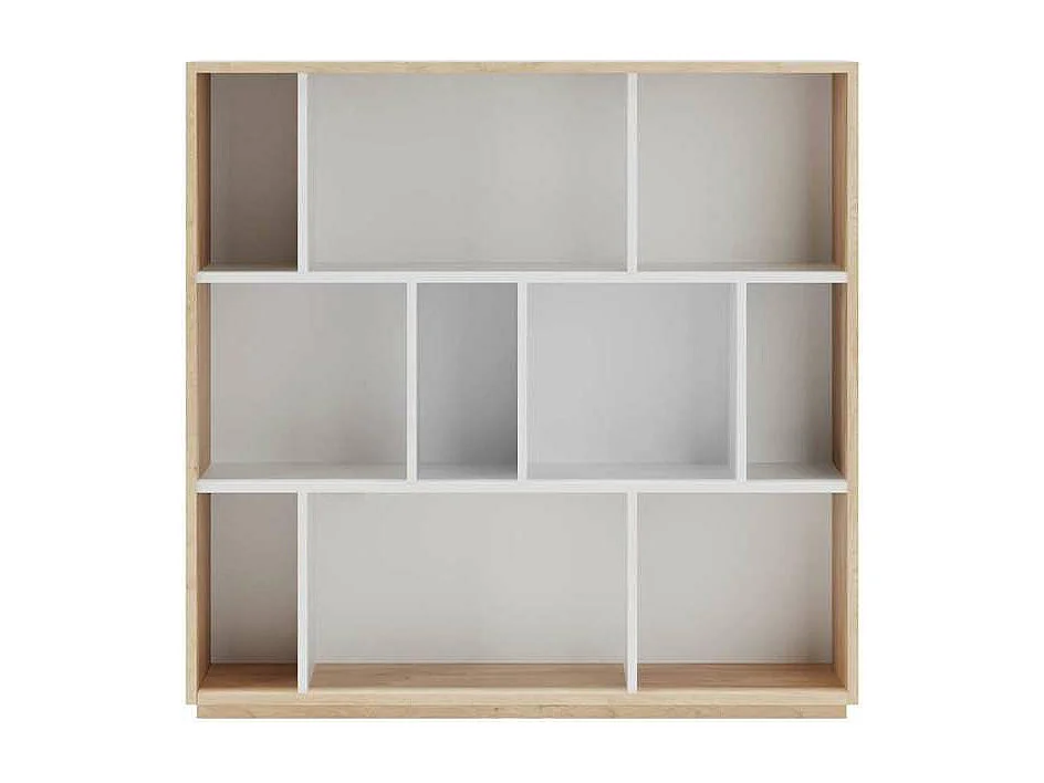 Estantería 3 alturas modelo 546 acabado roble claro/blanco. 117 cm(alto), 119 cm(ancho),