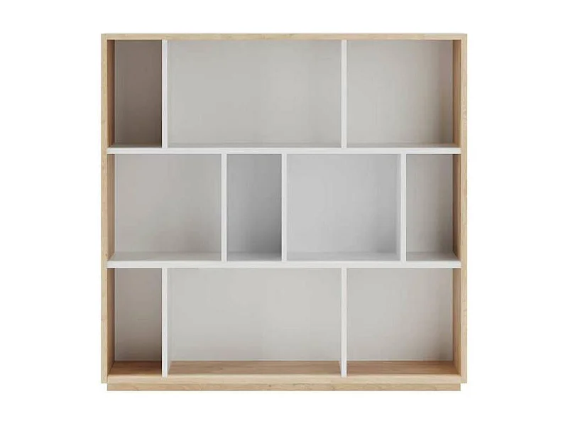 Estantería 3 alturas modelo 546 acabado roble claro/blanco. 117 cm(alto), 119 cm(ancho),