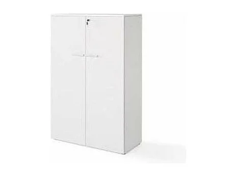 Armario mediano con puertas para oficina o estudio blanco. 141 cm(alto)93 cm(ancho)42.5 cm