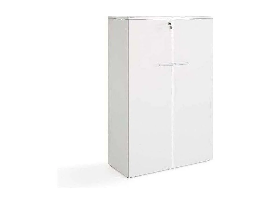 Armario mediano con puertas para oficina o estudio blanco. 141 cm(alto)93 cm(ancho)42.5 cm