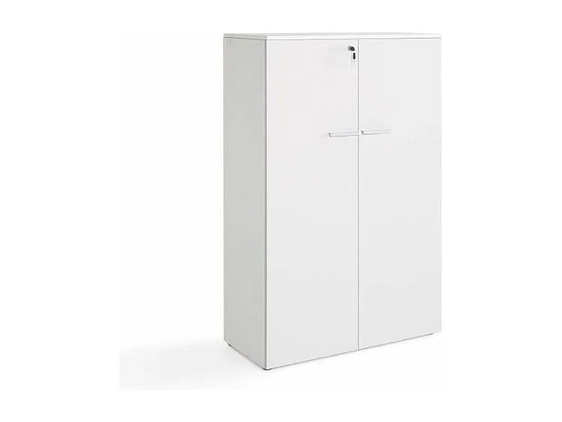 Armario mediano con puertas para oficina o estudio blanco. 141 cm(alto)93 cm(ancho)42.5 cm