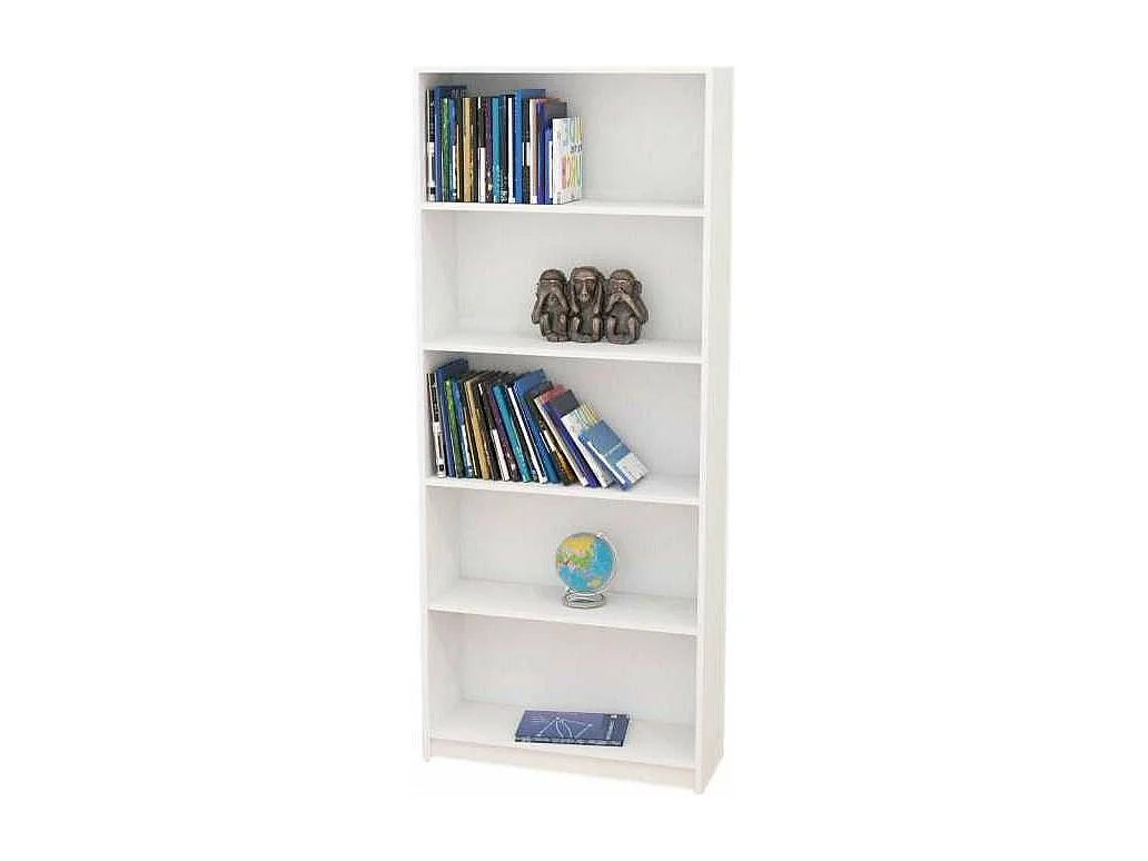 Estantería alta Neptuno con baldas en blanco. 180 cm(alto)75 cm(ancho)25 cm(fondo). .